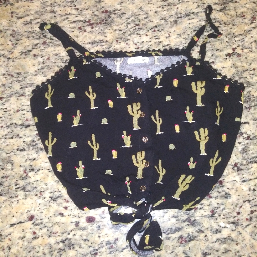 Large Cactus Crop Top